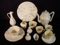 18 pcs. Belleek Harp Shamrock table wares: 8