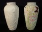 Two Belleek floral vases, 8.5